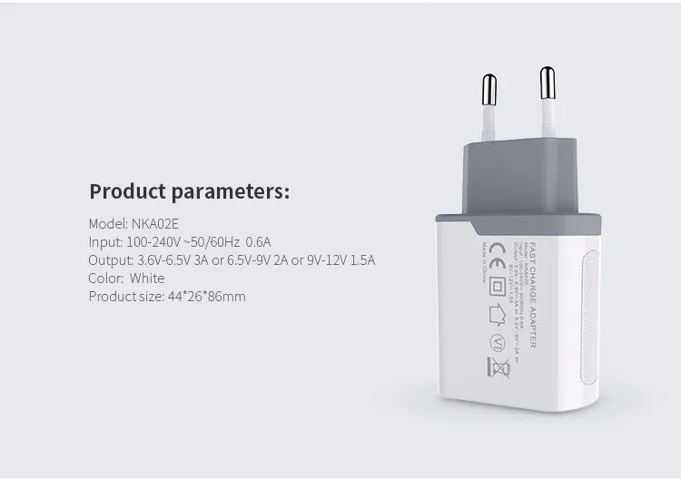 Nillkin QC 3,0 зарядное устройство USB для телефона 3A быстрое зарядное устройство США ЕС Великобритания зарядное устройство USB настенное зарядное устройство для телефона xiaomi OnePlus 7 адаптер переменного тока