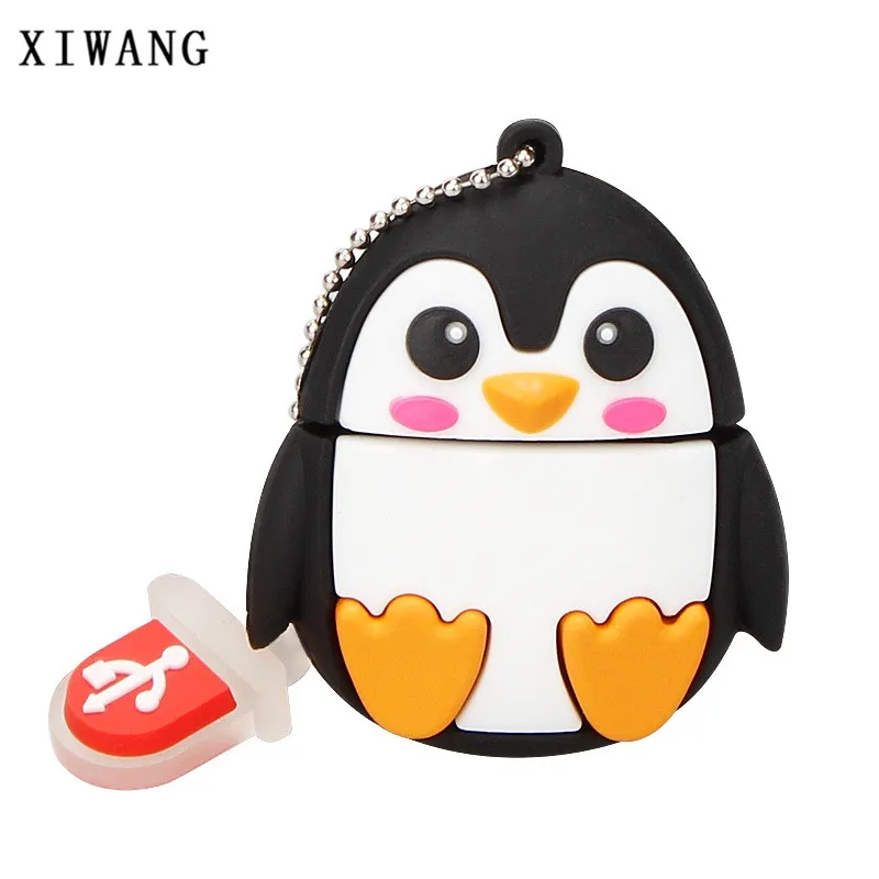penguin Флеш-накопитель с изображением милых пингвинов, совы, лисы, 4 ГБ, 8 ГБ, 16 ГБ, USB флеш-накопитель, 32 ГБ, 64 ГБ, карта памяти, 128 ГБ, животные - Цвет: penguin
