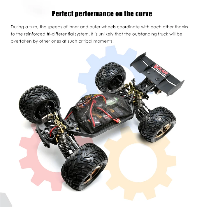 VKAR Bison 1:10 масштаб водонепроницаемый 4WD внедорожный Высокоскоростной Электронный пульт дистанционного управления Monster Truck RC гоночные автомобили 90 км/ч