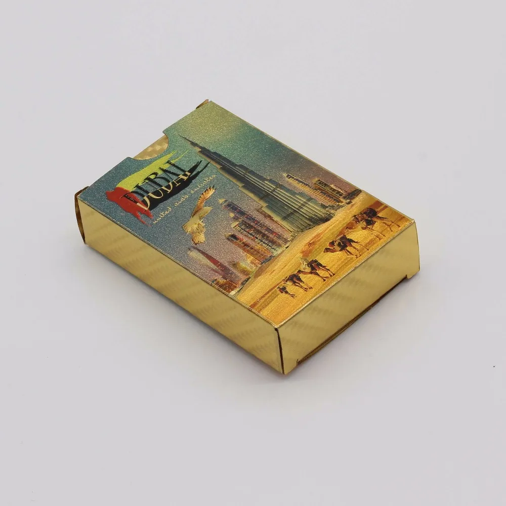 24K Gold Plated Warterproof Poker Plastic Play DUBAI Magic Card High Quality Standard Deck Playing Board Games Cards New | Спорт и