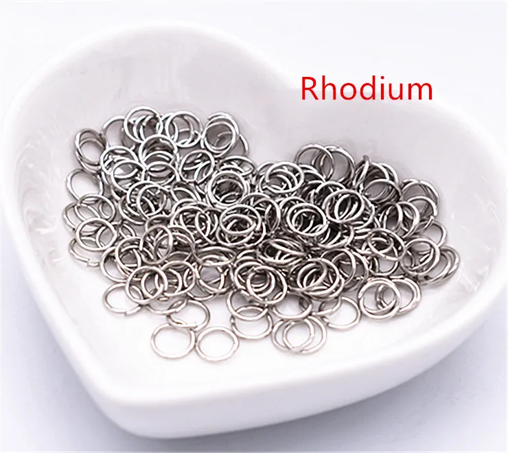 rhodium 3/4/5/6/7/8/9/10/12 мм 200 шт./лот Подключение Кольцо Открытое кольцо для изготовления ювелирных изделий 7 цветов одно кольцо - Цвет: rhodium