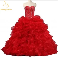 bealegantom elegant red sweetheart ball gowns quinceanera dresses beaded rhinestones sweet 16 dresses vestidos de 15 anos qa1124
