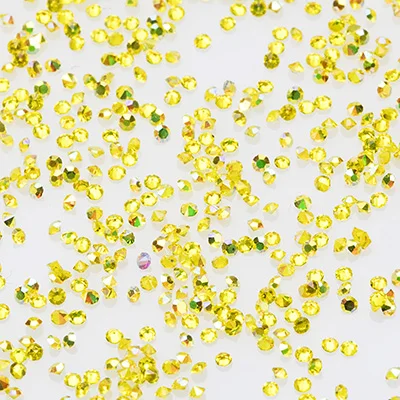 Yellow AB Маникюрные мини циркониевые Стразы 1,1 мм микро Хрустальные стеклянные стразы AB Стразы для украшения ногтей шт/партия S012 - Цвет: Yellow AB