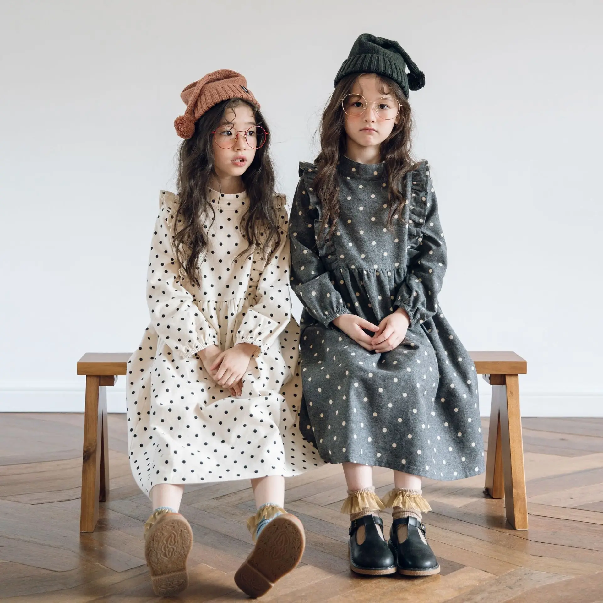 Girls Princess Dress Winter Spring Fall Dot Teenage Girl Baby Clothes Kids Long Sleeve Party Clothing Costume | Детская одежда и