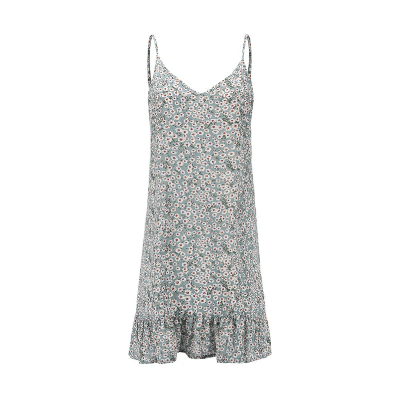 Женское мини-платье с цветочным принтом Laughido платье на бретельках открытой