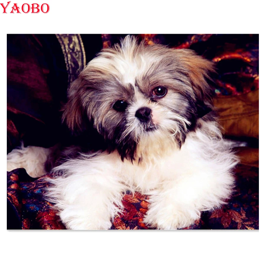 DIY Алмазная мозаика картина Shih Tzu Собака Вышивка крестом полная 3D Смола