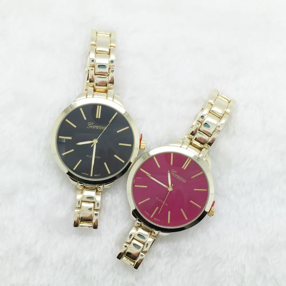 Классные цветные часы с браслетом Золотые женские Популярные relojes mujer японский