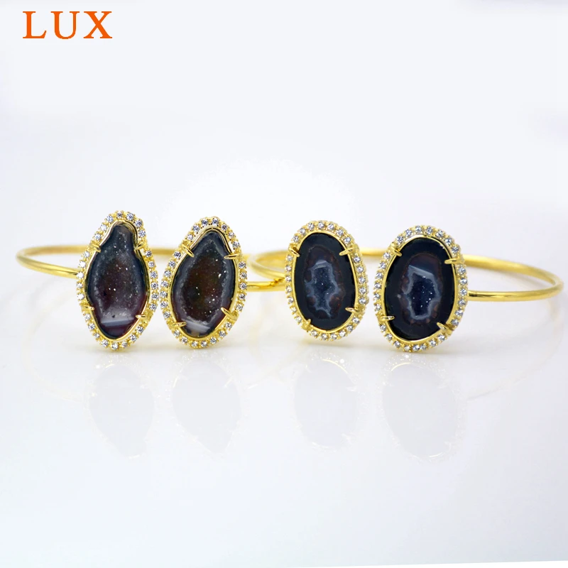 Регулируемый Браслет манжета Tabasco Geode ювелирные изделия в стиле бохо браслет с