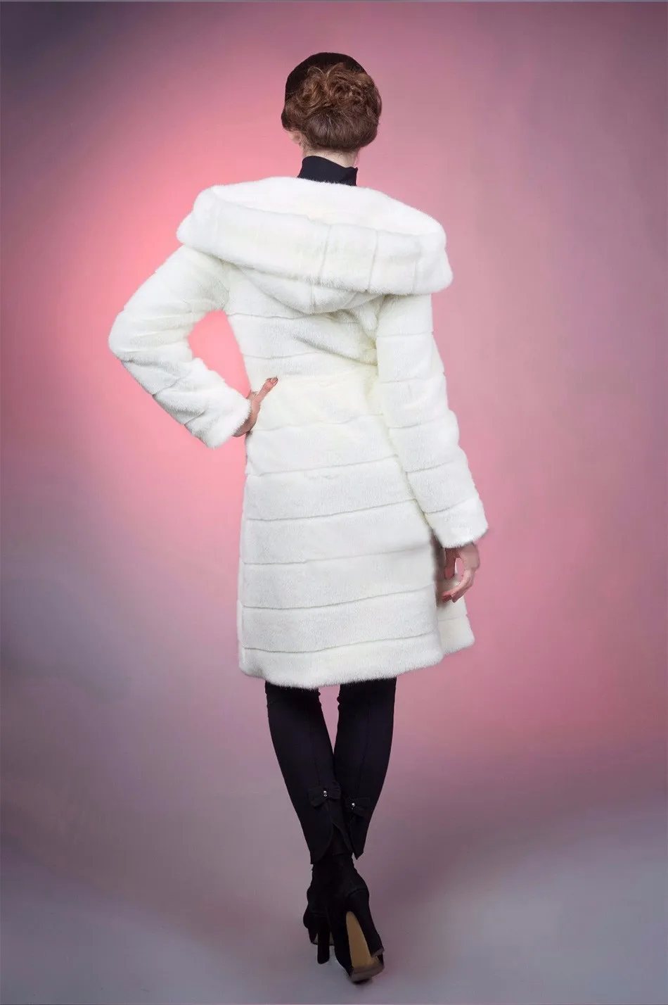 Европейский high end Модные женские туфли зимние сапоги на искусственном кроличьем меху с капюшоном пальто, меховые пальто Большие размеры S-6XL из искусственного меха пальто Меховая куртка