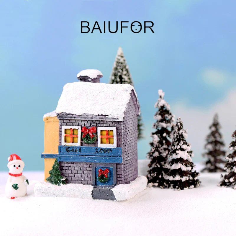BAIUFOR миниатюрный дом Санта и вилла статуэтки для террариума Феи сад миниатюры