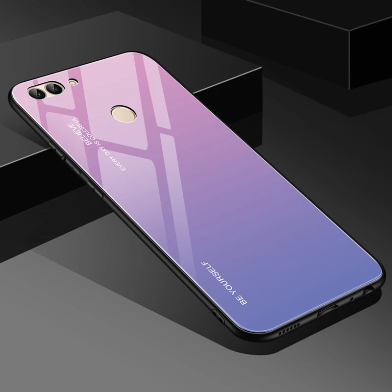Чехол с градиентом цвета Авроры для huawei Nova 5T 5 5i Pro Honor 20 Pro P20 Lite mate 20 10 Pro защитный чехол с закаленным стеклом - Цвет: 2