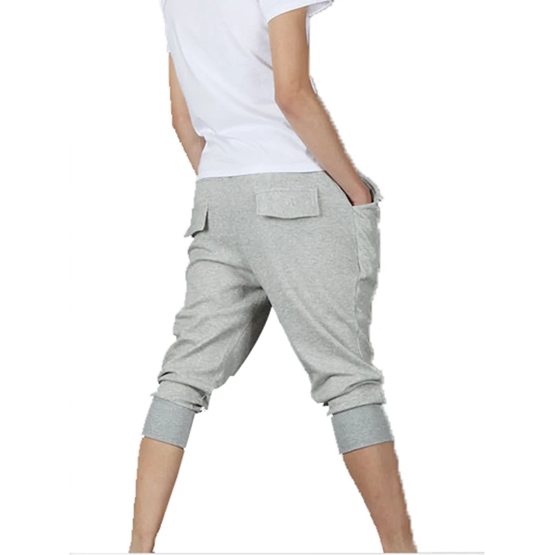 Популярные повседневные свободные мужские укороченные штаны шаровары