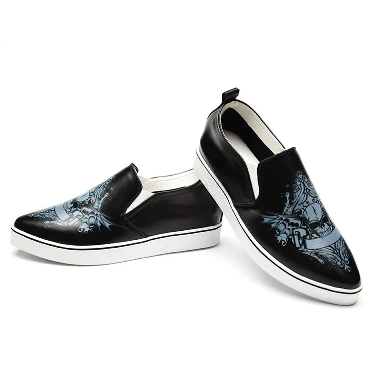 The new dermis increased with Fuhou pointed bottom muffin music leisure shoes Doug printing Free shipping | Обувь