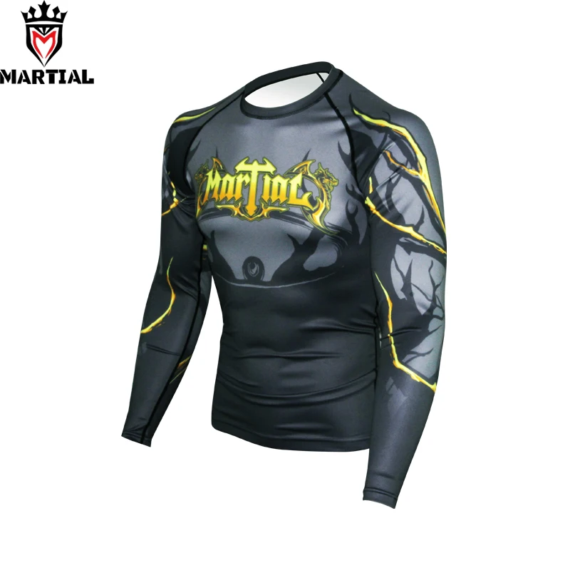 Боевые: Ours is the fury с принтом длинным рукавом рашгарды фитнес ММА grappling рубашки bjj