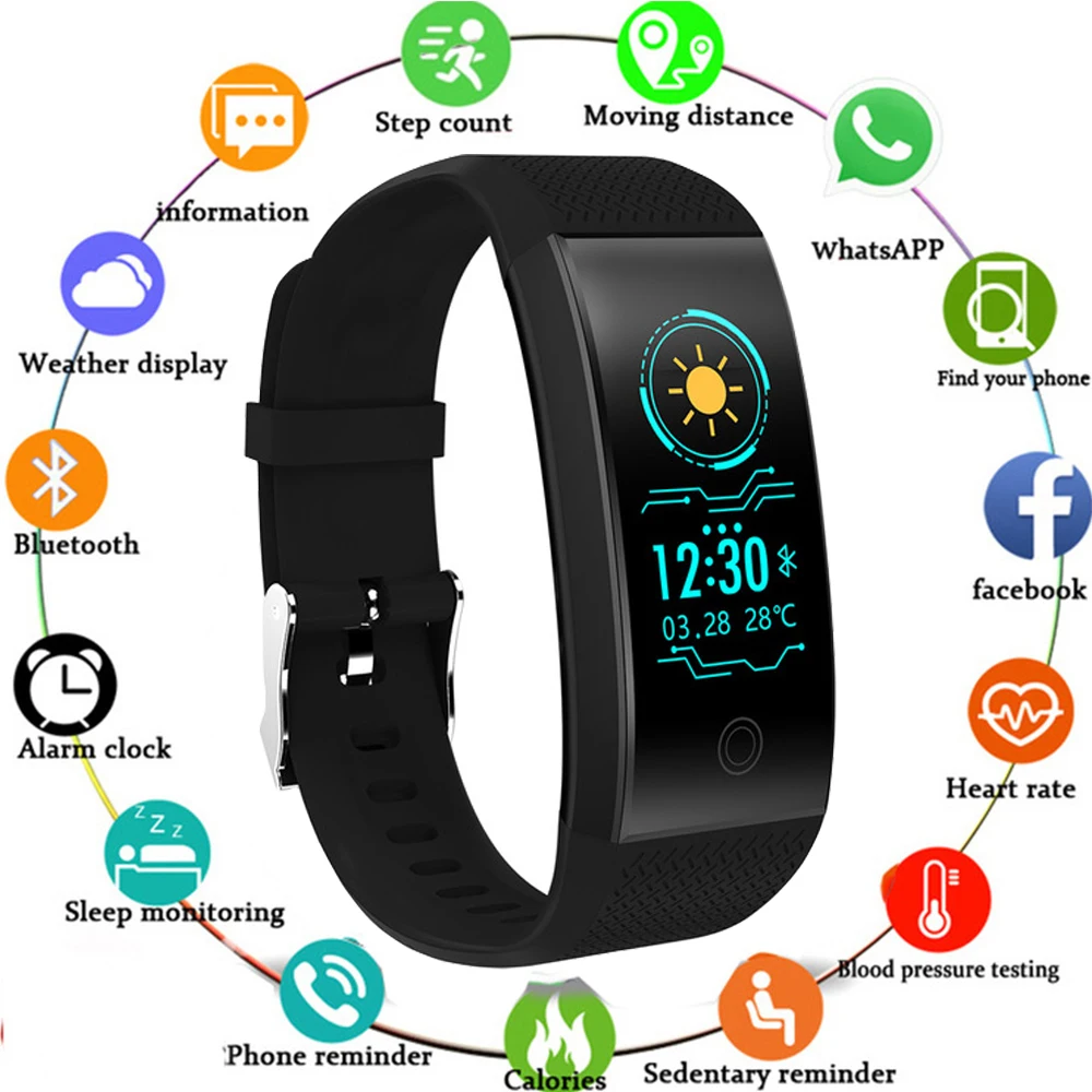 Смарт браслет IP68 Водонепроницаемый Smartband монитор сердечного ритма во время сна