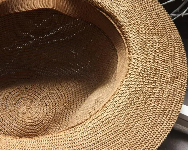 Шляпа Мужская/женская Соломенная элегантная Панама от солнца чёрная/белая