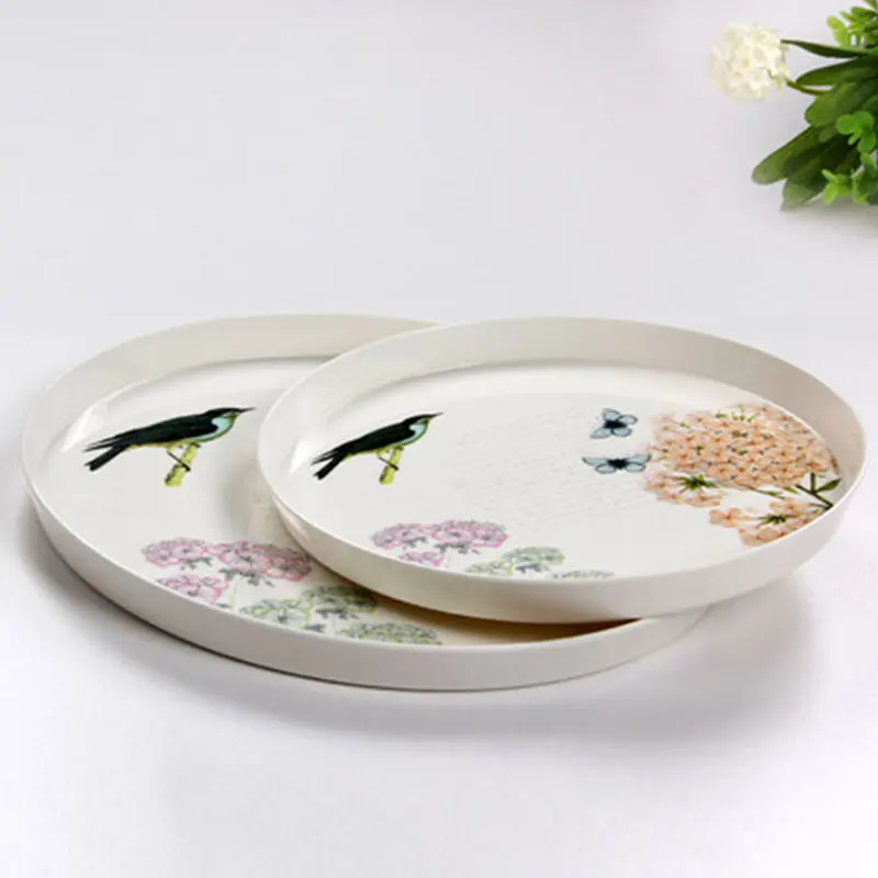 Многофункциональный Европейский круглый поднос для еды красивая тарелка ужина