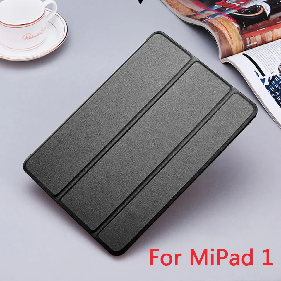 black for mipad 1 Mi pad 4 чехол из искусственной кожи ультра тонкий чехол для Xiao mi pad 1 2 3 mi Pad 4 Plus mi pad1 mi pad2 mi pad3 задняя смарт-крышка защитная - Цвет: black for mipad 1