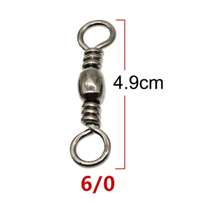 Light Grey 100 шт. 1/0-6/0 большой баррель Рыбалка swivels медный стальной сплав с черным никелем морской разъем для рыболовных крючков прокатки поворотный - Color: Light Grey