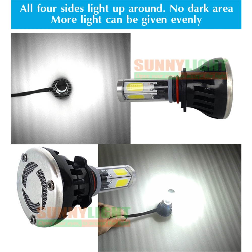Cnsunny светильник 8000Lm G5 4 стороны 360 градусов светодиодный H4 H7 H11 9006/HB4 9005/HB3 COB автомобилей головной светильник накаливания 60 Вт постоянного тока 12В противотуманные светильник 6000K