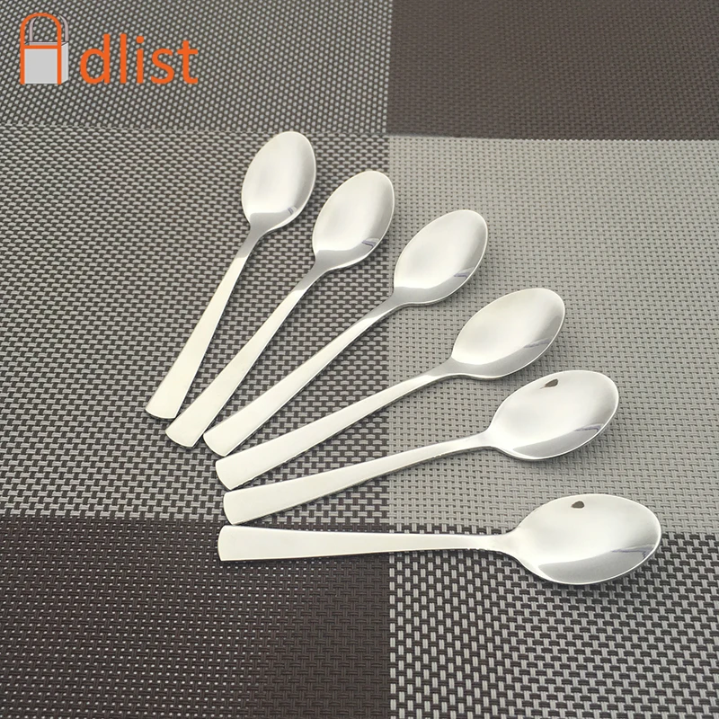 6pcs Stainless steel Coffee Spoon Teaspoon Ice Cream Tea Sugar Cake Dessert Tools Mixing Straw set Xmas Gift|Ложки| |
