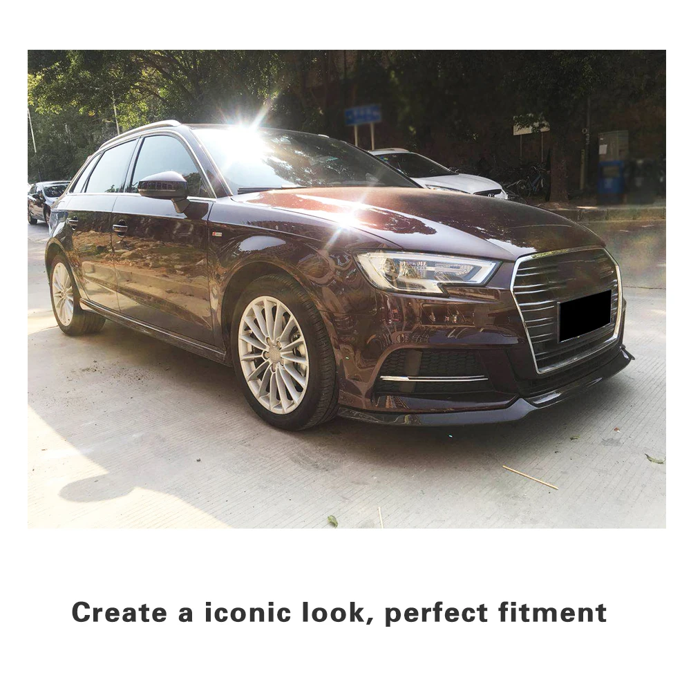 Углеродное волокно, передний бампер автомобиля, спойлер, сплиттеры для Audi S3 A3 8V SLINE Sportback хэтчбек