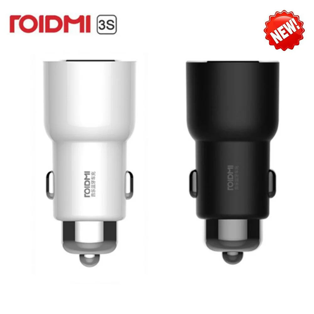 Xiaomi ROIDMI 3 S, беспроводное Bluetooth автомобильное зарядное устройство для iPhone 8, 7 Plus, 5 В, 3,4 А, двойной USB, воспроизведение музыки, fm-передатчик для Android и IOS