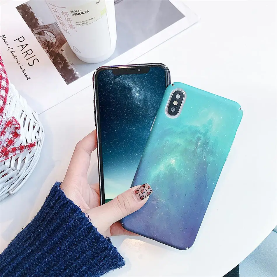 KISSCASE Звездная ночь Pattern Жесткий Чехол для samsung Galaxy A50 с блестящими звездами; комплект из подходящих река узор чехол для samsung A7 S8 S9 Capinha чехол на самсунг а50 чехол на самсунг а7