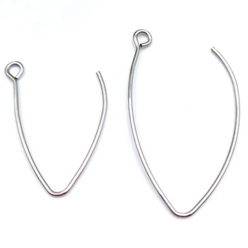 

10pcs Stainless Steel Earring Hooks Ear Wires Findings Metal Steel Color Earring Hooks For DIY Jewelry Making Length 30/40mm