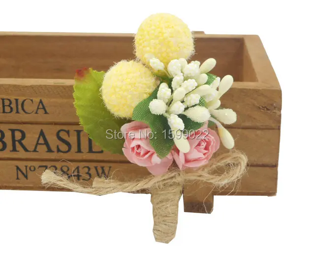 

Wedding Artificial Groom Flowers Formal Banquet Groomsman Boutonniere Ivory Yellow Pink Lolita Brooch Diy Business Gift Creative