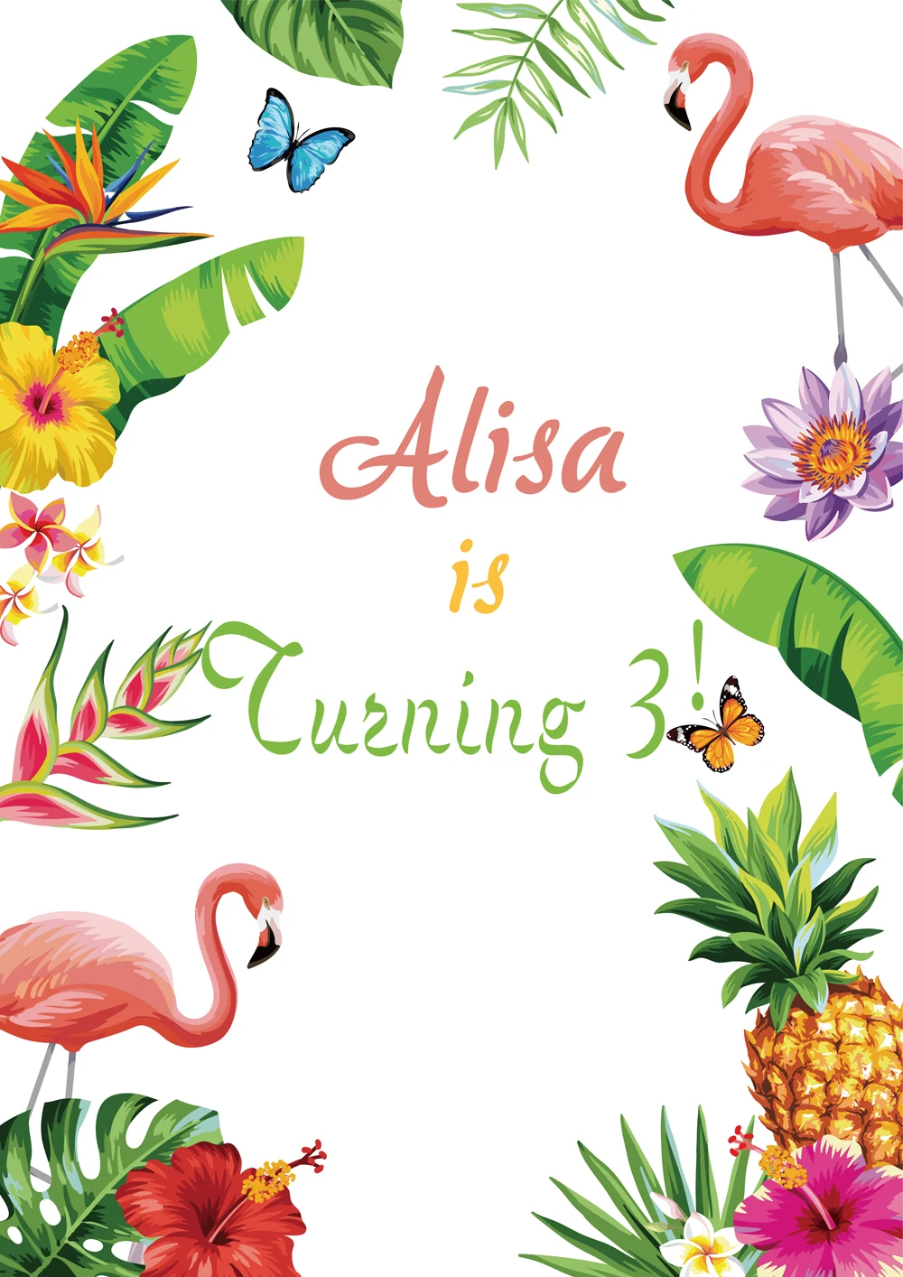 

Customizable Baby Shower Birthday Photography Backdrop Thin Vinyl Photobooth Flamingos Background for Pictures HUAYI W-628