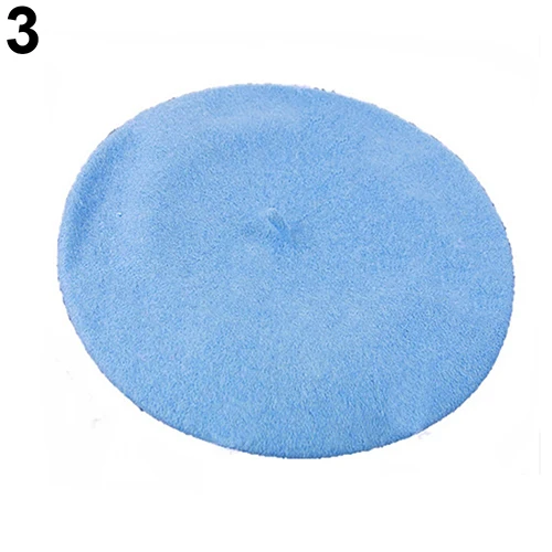 Женская Классическая шерстяная фетровая теплая однотонная Милая Мини-шапочка |