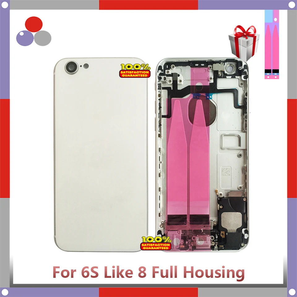 AAA For iphone 6S 6SPlus Like 8Plus Back Middle Frame Chassis Full Housing Assembly Battery Cover Door Rear with Flex Cable | Мобильные
