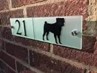Номер двери из матового стекла, акриловый, Силуэт Собаки, на заказ, знак на дом