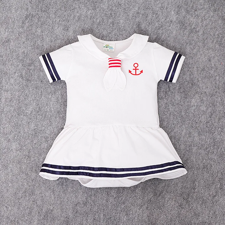 Комбинезоны с матросским воротником для маленьких девочек Детские комплекты