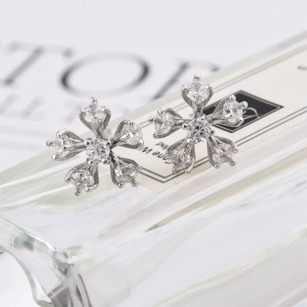 Серьги-гвоздики с цирконом от известного бренда высокого качества ER-222