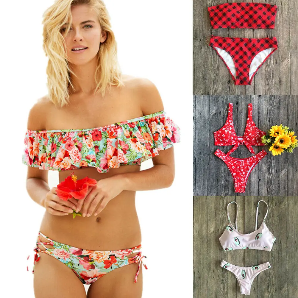 Для женщин ТПР штук цветочный бюстгальтер бикини 2019 ванный комплект купальник