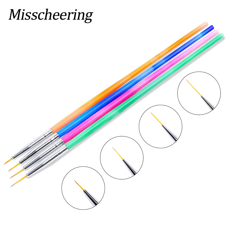 Кисти для рисования линий и ногтей 4 стиля УФ Гель лак акриловая ручка