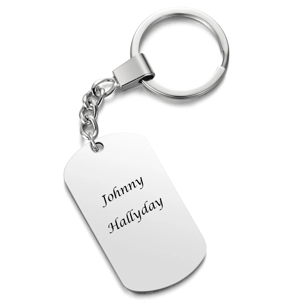 Посеребренная 2 стороны гравировкой французский рокер Джонни Холлидей ожерелье