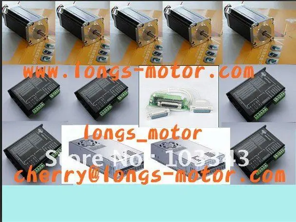5 осей Nema 23 шаговый двигатель 425 oz & драйвер DM542A CNC маршрутизатор LONGS мотор|longs motor|nema