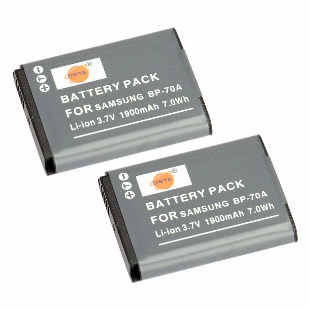 DSTE 2 шт. BP-70A Перезаряжаемые Батарея для SAMSUNG ES65 ES70 ES73 ES75 ES80 PL80 PL90 PL100 PL20 PL120 PL170 PL200 Камера