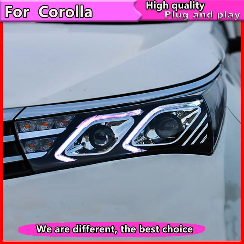 

Car Styling For Toyota Corolla Headlights 2014-2016 Altis LED Headlight DRL Bi Xenon Lens High Low Beam Parking Fog Lamp
