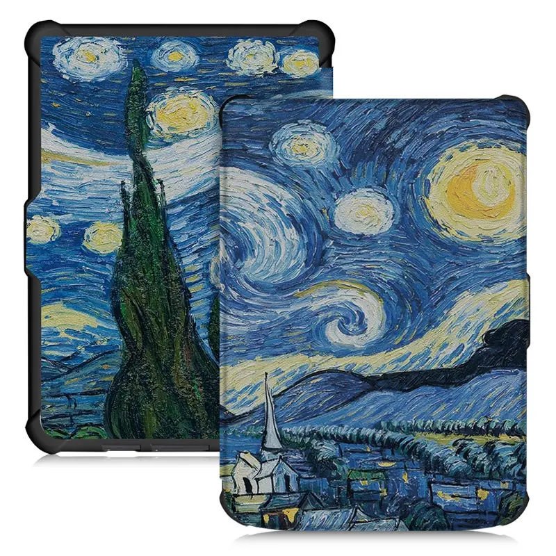 Starry Sky Умный чехол BOZHUORUI для Pocketbook 616 627 632 электронных книг, Touch Lux 4/Basic Lux 2/Touch HD 3, мягкий чехол из ТПУ с функцией автоматического сна/пробуждения - Цвет: Starry Sky