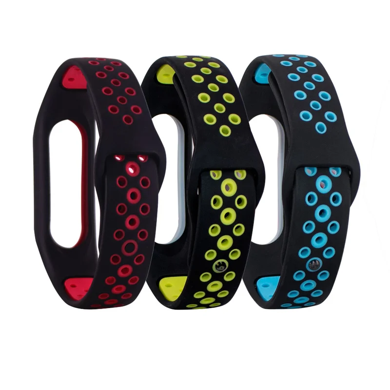 Новый двухцветный Ремешок из ТПУ на запястье для Xiaomi Mi Band 2 сменный силиконовый