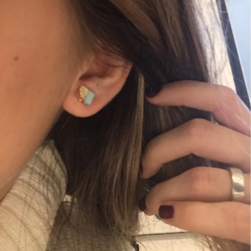 Chic Female Pierced Ear Studs Small Geometric Earings For Women Jewelry Trendy Resin Stud Earrings Earstud Cute E143 | Украшения и