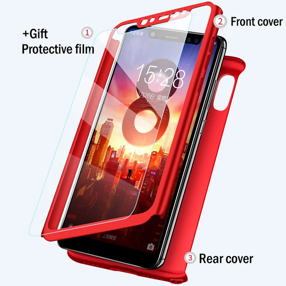 Чехол для Redmi Note 7 с полным покрытием 360 градусов защитный чехол Xiomi Xiaomi Mi 8 Lite A2 6 Pro S2