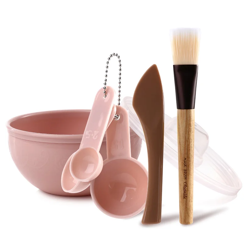 Pink Набор масок для лица Choosmile DIY 7 в 1, инструменты для ухода за кожей, макияжа, кисть для маски для лица, набор косметических масок, лопатка для перемешивания, ложка - Цвет: Pink