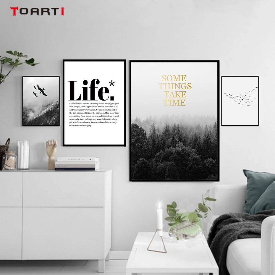 Животные и пейзаж настенные художественные цитаты черно белые фото Современная