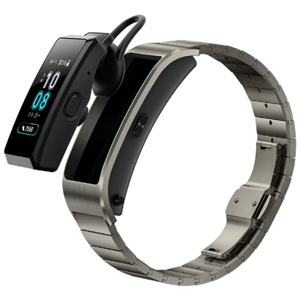 huawei TalkBand B5 Talk Band Bluetooth умный Браслет носимые спортивные Напульсники сенсорный AMOLED экран вызов наушники группа - Цвет: Titanium Gray