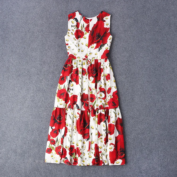 Женское летнее Хлопковое платье с милым цветочным принтом женское Повседневное